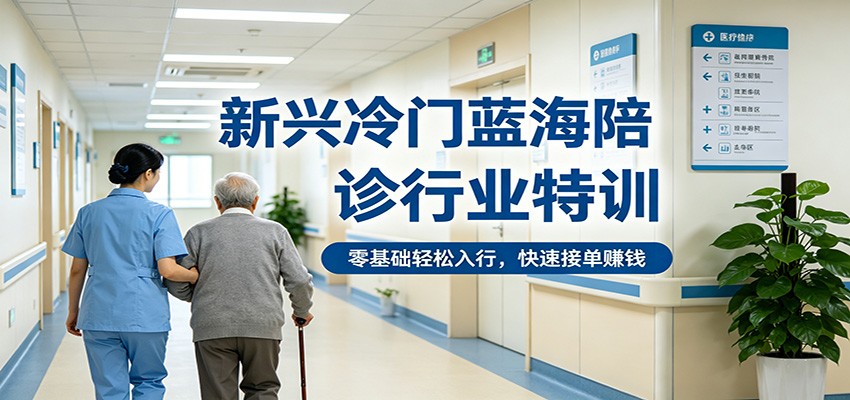 新兴冷门蓝海陪诊行业特训，零基础轻松入行，快速接单赚钱-优优云网创