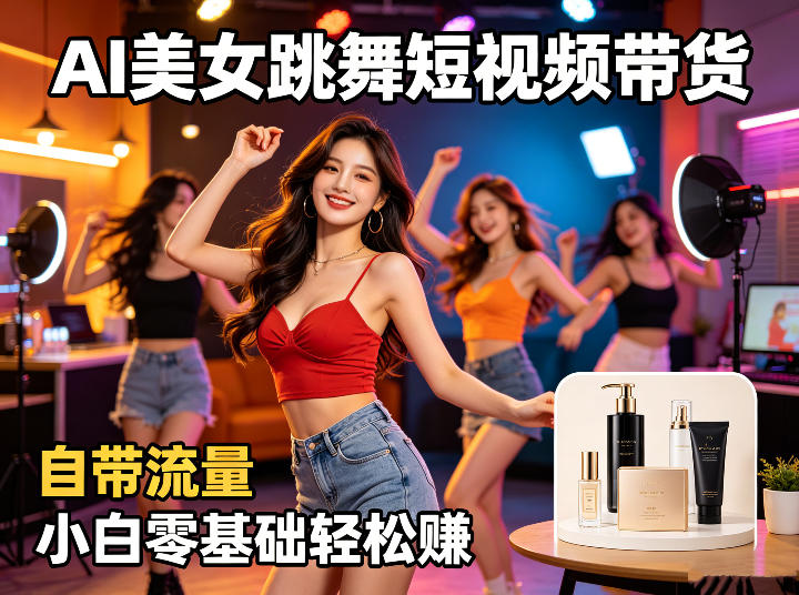 AI美女跳舞短视频带货：自带流量，小白零基础轻松賺，详细拆解-优优云网创