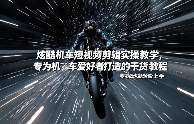 炫酷机车短视频剪辑实操教学，专为机车爱好者打造的干货教程，零基础也能轻松上手-优优云网创