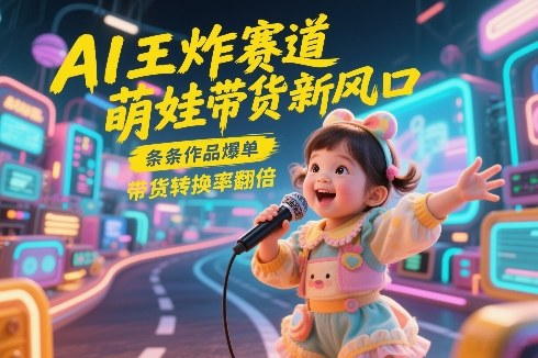 AI王炸赛道，萌娃带货新风口，条条作品爆单，带货转换率翻倍，核心逻辑拆解-优优云网创