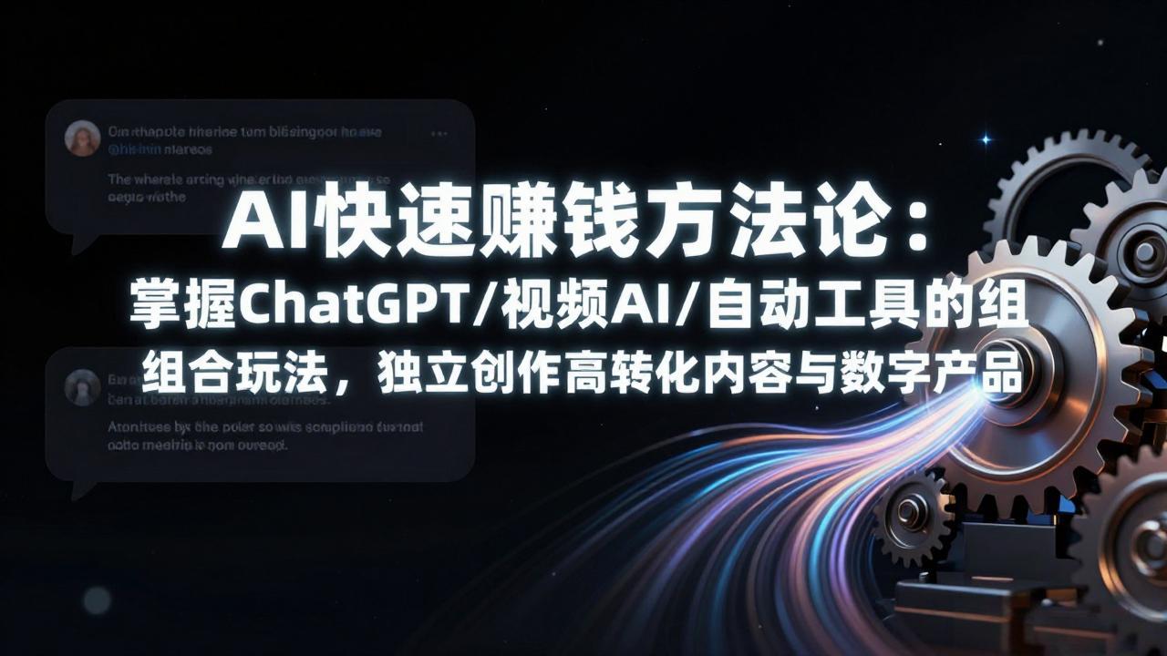 AI快速赚钱方法论：掌握ChatGPT/视频AI/自动化工具的组合玩法，独立创作高转化内容与数字产品-优优云网创