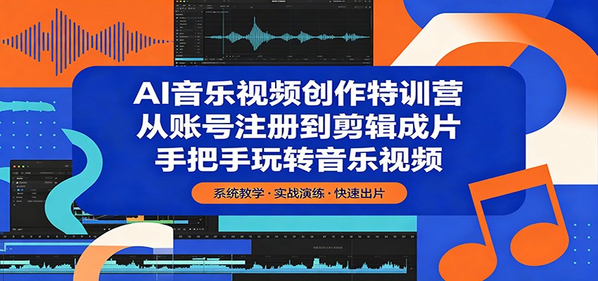 AI音乐视频创作特训营：从账号注册到剪辑成片，手把手玩转音乐视频-优优云网创
