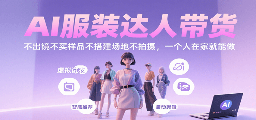 图片[1]-AI服装达人带货，不出镜不买样品不搭建场地不拍摄，一个人在家就能做-优优云网创