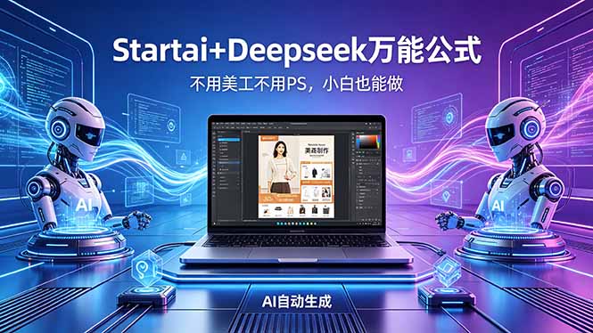 AI自动做电商详情页：Startai+Deepseek万能公式，不用美工不用PS，小白也能做-优优云网创